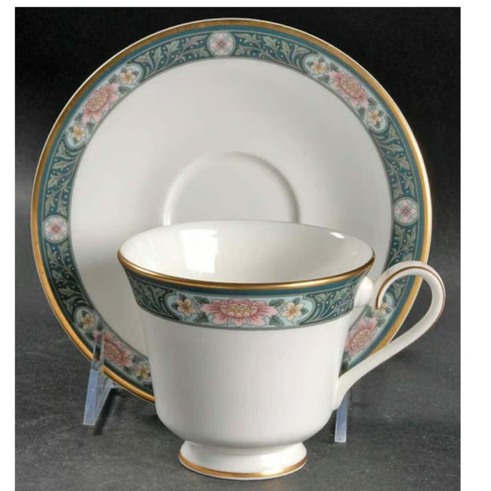 ROYAL DOULTON-- HARTWELL -H-5227 -FOOTED CUP & SAUCER SET MINT CONDITION